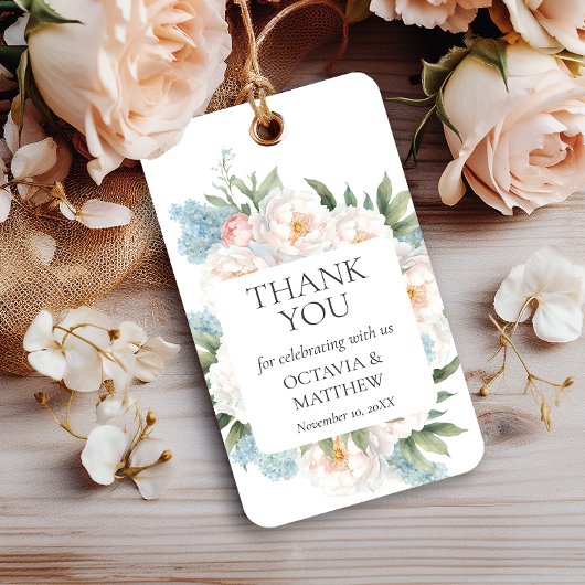 BLAUE PINK BLOOMING BLUME WEDEN Vielen Dank Geschenkanhänger