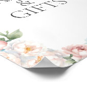 BLAUE PINK BLUME Brautparty CARDS & GIFT Poster (Ecke)