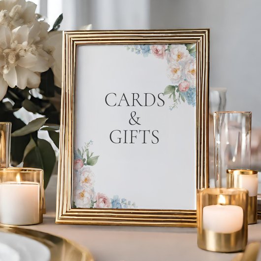 BLAUE PINK BLUME Brautparty CARDS & GIFT Poster