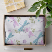 BLAUE PINK LILA WATERCOLOR DRAGONFLIS SEIDENPAPIER (Geschenk)