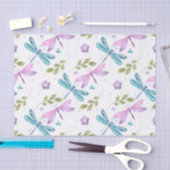 BLAUE PINK LILA WATERCOLOR DRAGONFLIS SEIDENPAPIER (Handwerk)