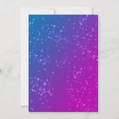 Blaue Pink Stardust Hochzeit Einladung (Rückseite)