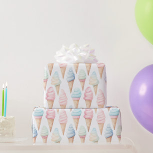 Blaue Pinke Minzeiscreme-Tüten Geburtstag Geschenkpapier