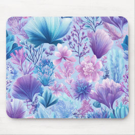 BLAUE PINKFARBENE LILA UNTERWASSERPFLANZEN & MEERE MOUSEPAD