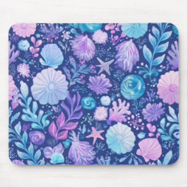 BLAUE PINKFARBENE LILA UNTERWASSERPFLANZEN & MEERE MOUSEPAD