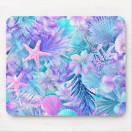 BLAUE PINKFARBENE LILA UNTERWASSERPFLANZEN & MEERE MOUSEPAD