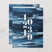 Blaue Pinselstriche Ankündigung Datum freihalten (Vorne/Hinten)