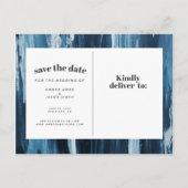 Blaue Pinselstriche Ankündigung Datum freihalten (Rückseite)