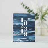 Blaue Pinselstriche Ankündigung Datum freihalten (Stehend Vorderseite)