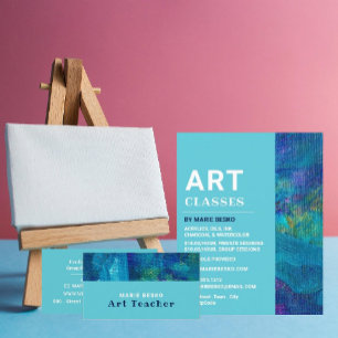 Blaue Pinselstriche, Beruflicher Kunstlehrer Visitenkarte