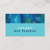 Blaue Pinselstriche, Beruflicher Kunstlehrer Visitenkarte (Vorderseite)