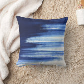Blaue Pinselstriche Kunst Kissen (Decke)