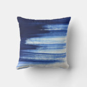 Blaue Pinselstriche Kunst Kissen (Rückseite)