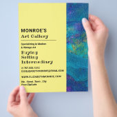 Blaue Pinselstriche, Kunsthändler, Galerie Flyer (Hand)