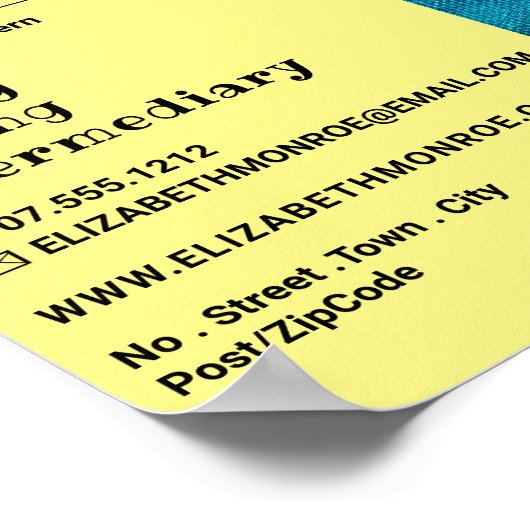 Blaue Pinselstriche, Kunsthändler, Galerienwerbung Poster (Ecke)