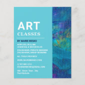 Blaue Pinselstriche, Kunstlehrer, Kunstklassen Flyer (Vorne)