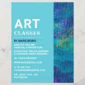 Blaue Pinselstriche, Kunstlehrer, Kunstklassen Flyer (Vorne)