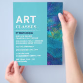 Blaue Pinselstriche, Kunstlehrer, Kunstklassen Flyer (Hand)