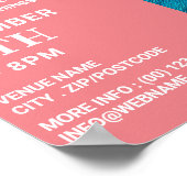 Blaue Pinselstriche, Künstlerausstellungswerbung Poster (Ecke)