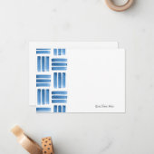 Blaue Pinselstriche Muster Mitteilungskarte (Vorderseite/Rückseite Beispiel)