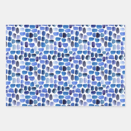 Blaue Pinselstriche wrapping Paper Sheets Geschenkpapier Set (Vorderseite 2)