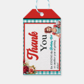 Blaue Pinup Geburtstagsparty Geschenkanhänger (Rückseite)