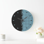 Blaue Pixel, Computergehäuse-Uhr Große Wanduhr (Zuhause)