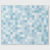 Blaue Pixel Geschenkpapier (Flach)