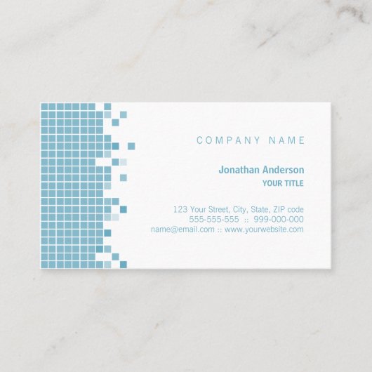 Blaue Pixel kreativ Visitenkarte (Vorderseite)