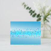 Blaue Pixel Postkarte (Stehend Vorderseite)