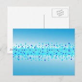 Blaue Pixel Postkarte (Vorne/Hinten)