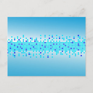 Blaue Pixel Postkarte
