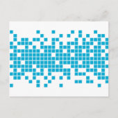 Blaue Pixel Postkarte (Vorderseite)