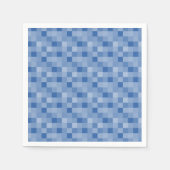 Blaue Pixel-Quadrate Musterpapierserien Serviette (Vorderseite)