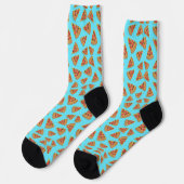 Blaue Pizza-Muster Süße Neuheit Socken (Linkes Detail)