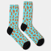 Blaue Pizza-Muster Süße Neuheit Socken (Rechts)