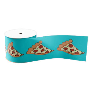 Blaue Pizzascheiben deckten Band mit Ziegeln Ripsband