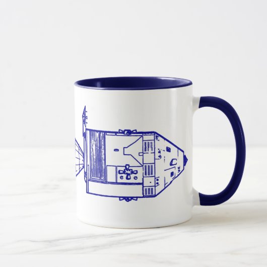 Blaue "PLAN APOLLO CM/MISSION" Tasse (Rechts)