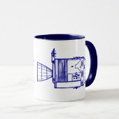 Blaue "PLAN APOLLO CM/MISSION" Tasse (VorderseiteRechts)