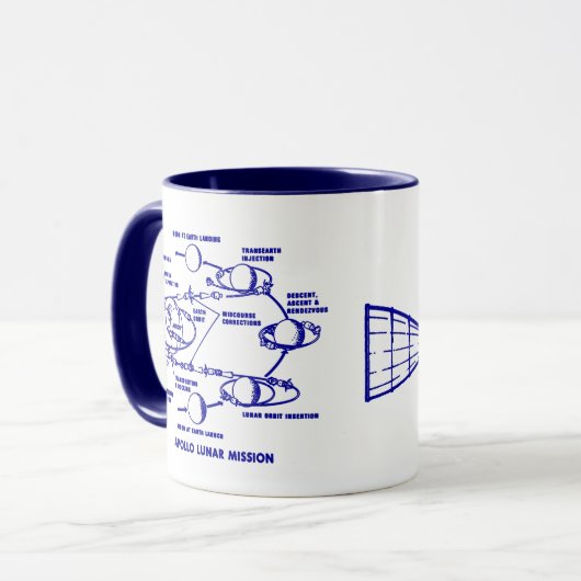 Blaue "PLAN APOLLO CM/MISSION" Tasse (Vorderseite Links)