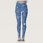 Blaue Planeten Leggings (Vorderseite)