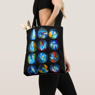 Blaue Planetennebelgalaxie Aquarell Tasche