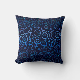 Blaue Planetensymbole Mystical Universe Planets Kissen
