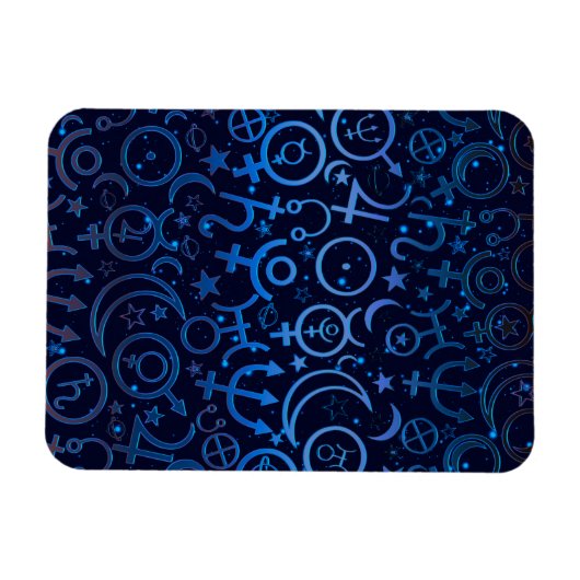 Blaue Planetensymbole Mystical Universe Planets Magnet (Horizontal)