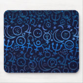 Blaue Planetensymbole Mystical Universe Planets Mousepad (Vorne)