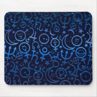 Blaue Planetensymbole Mystical Universe Planets