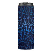 Blaue Planetensymbole Mystical Universe Planets Thermosbecher (Rückseite)
