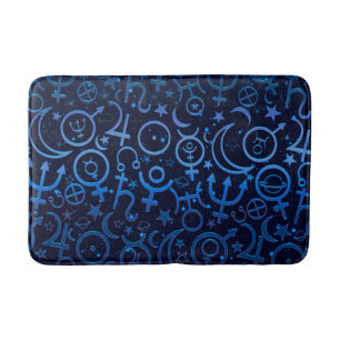 Blaue Planetensymbole Mystisches Universum Planete Badematte