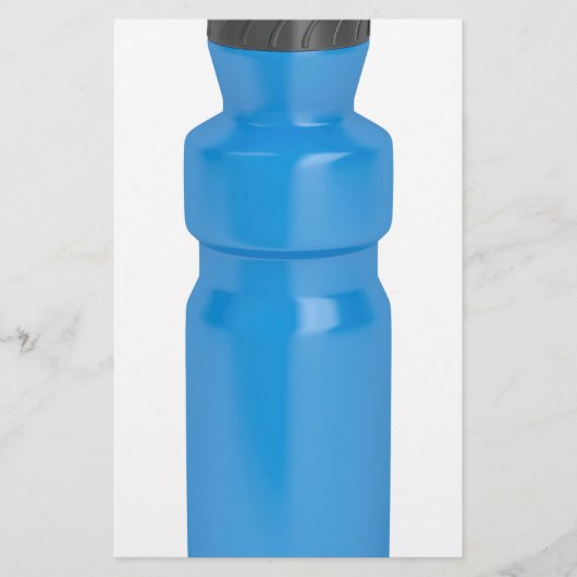 Blaue Plastikflasche Briefpapier (Vorderseite)