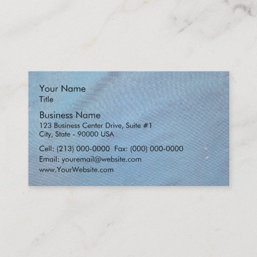 Blaue Plastikmasche Visitenkarte (Vorderseite)